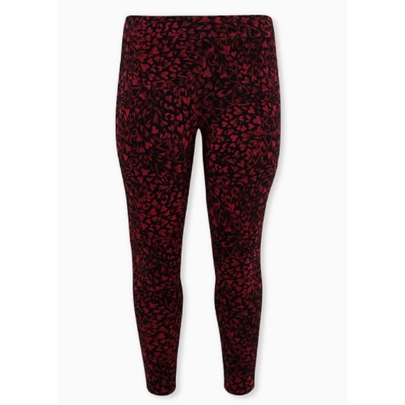 🆕 Red Black Heart Swirl Premium Leggings 2X 18 20 - Picture 4 of 5